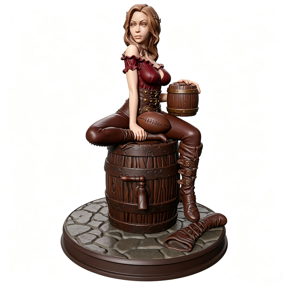 Resin Art On Wood - 1/24 Miniature Resin Model Statue, 75mm