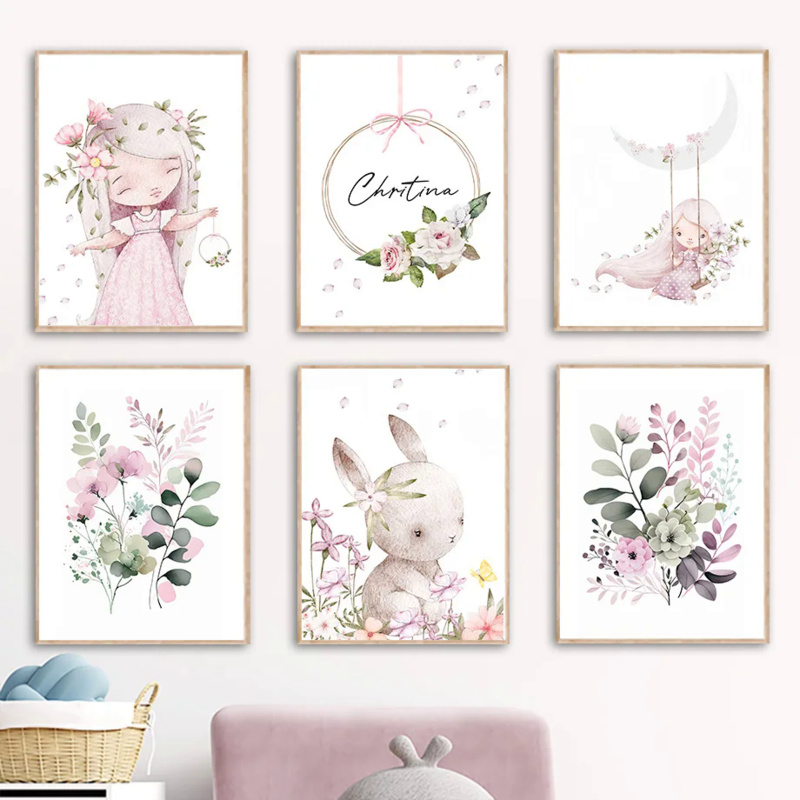 Resin Art With Flowers - 2026 Nordic Cartoon Aesthetics Wall Art