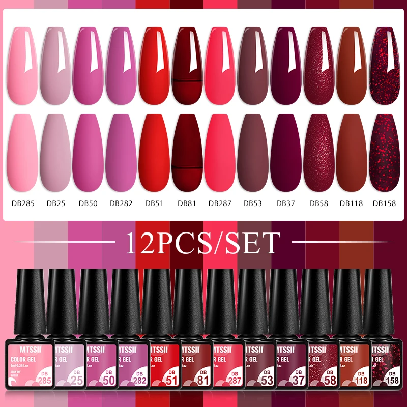 MTSSII 12Pcs/Set Nude Skin Col - đánh giá và giá Uv Lamp Nail Resin