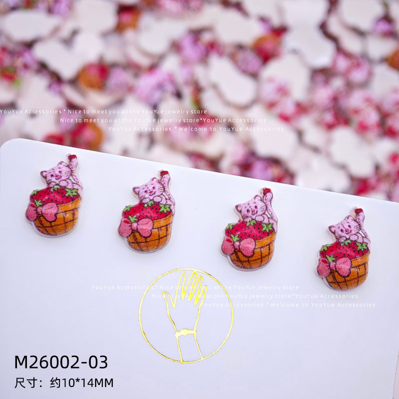 Cartoon strawberry girl nail a - đánh giá và giá Resin Art Case