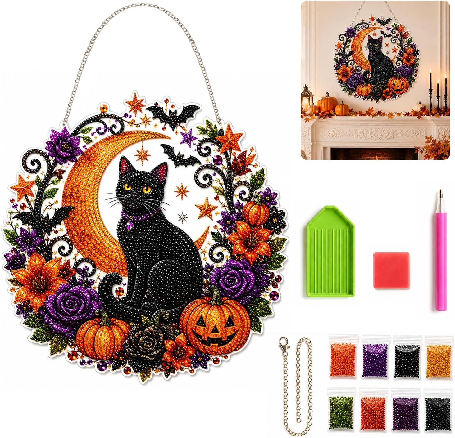 Halloween Pumpkins Diamond Art - đánh giá và giá Resin Art With Flowers