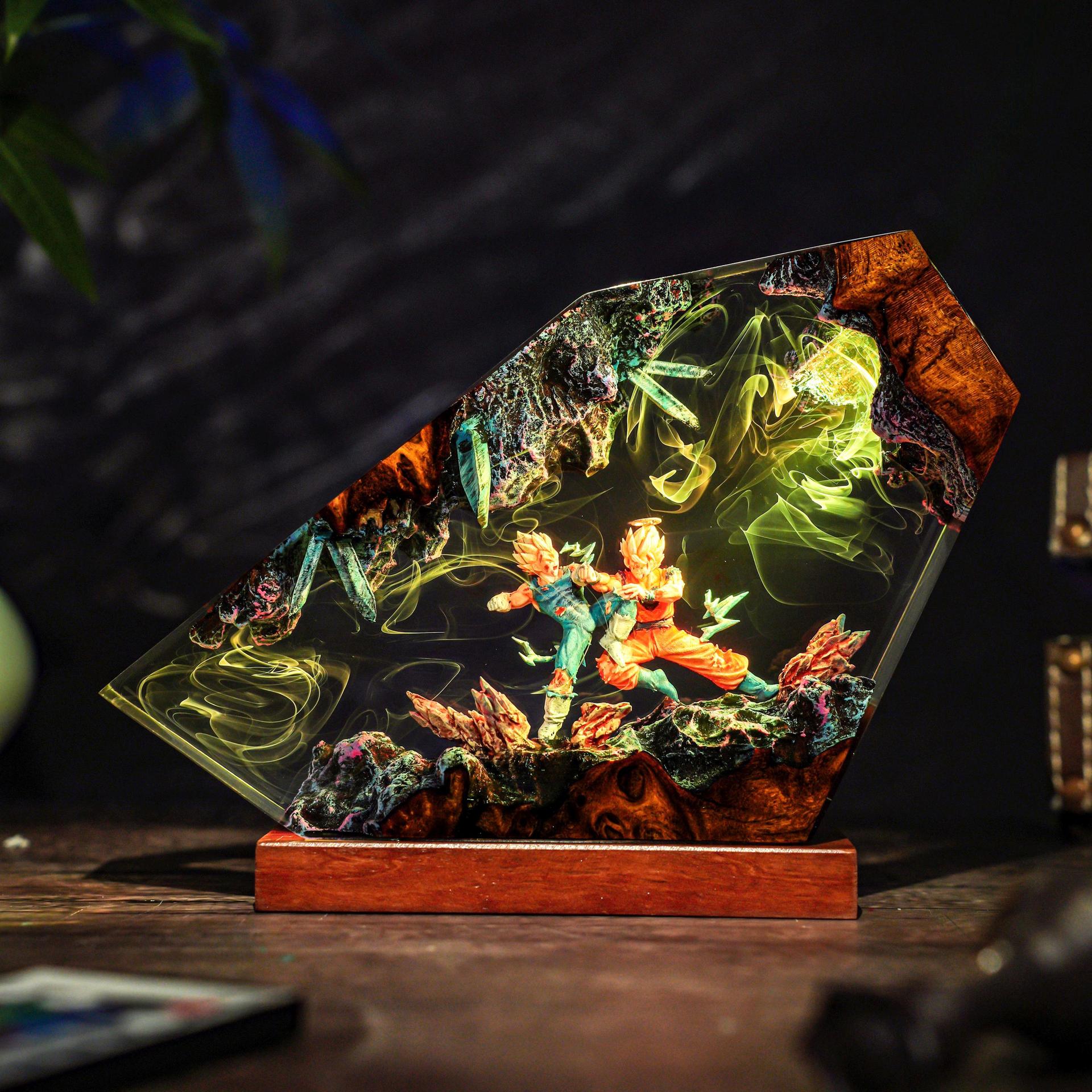Goku & Vegeta Epoxy Resin Hand - đánh giá và giá Resin Art Goku