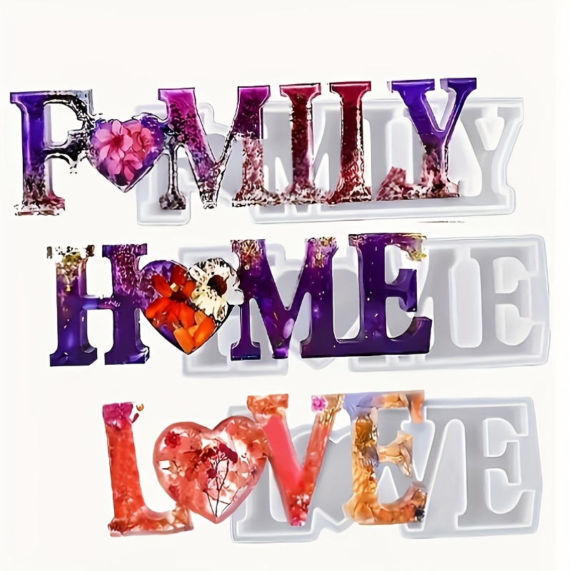 3Pcs Heart Slogan Silicone Res - đánh giá và giá Resin Art Heart