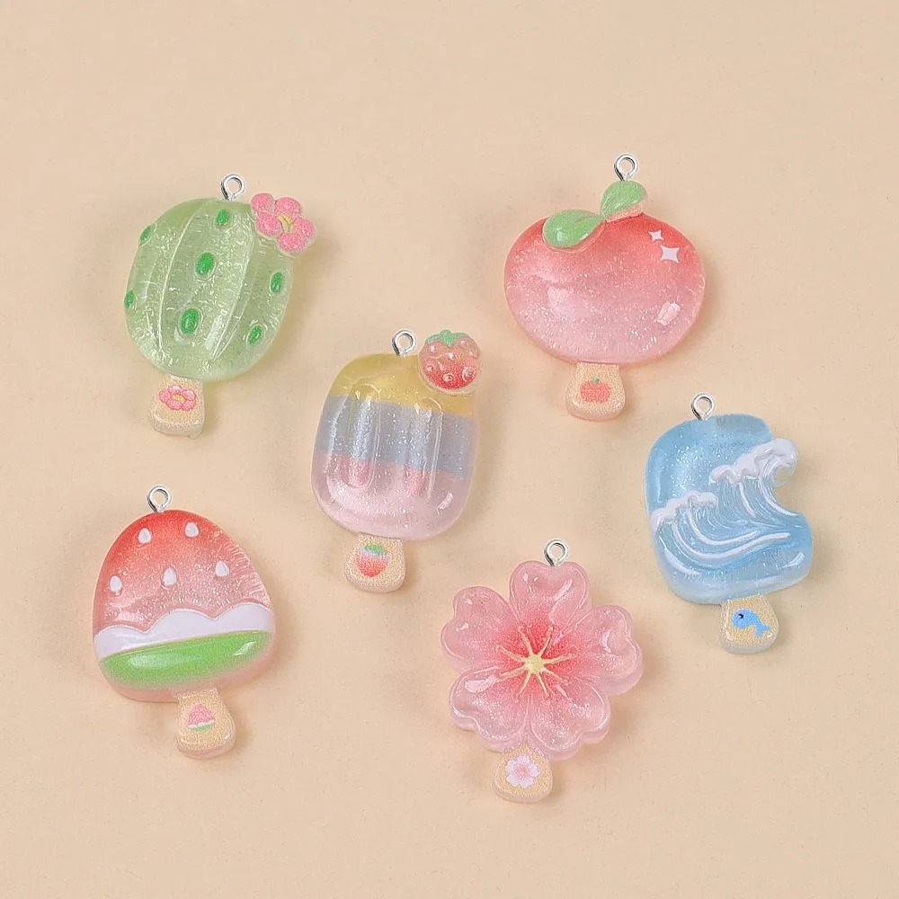 10Pcs Kawaii Summer Popsicle R - đánh giá và giá Resin Art With Flowers