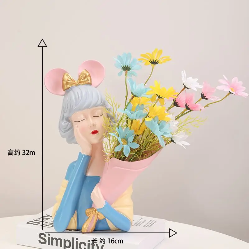 Nordic Flower Girl Art Vase Or - đánh giá và giá Resin Art Dining Table