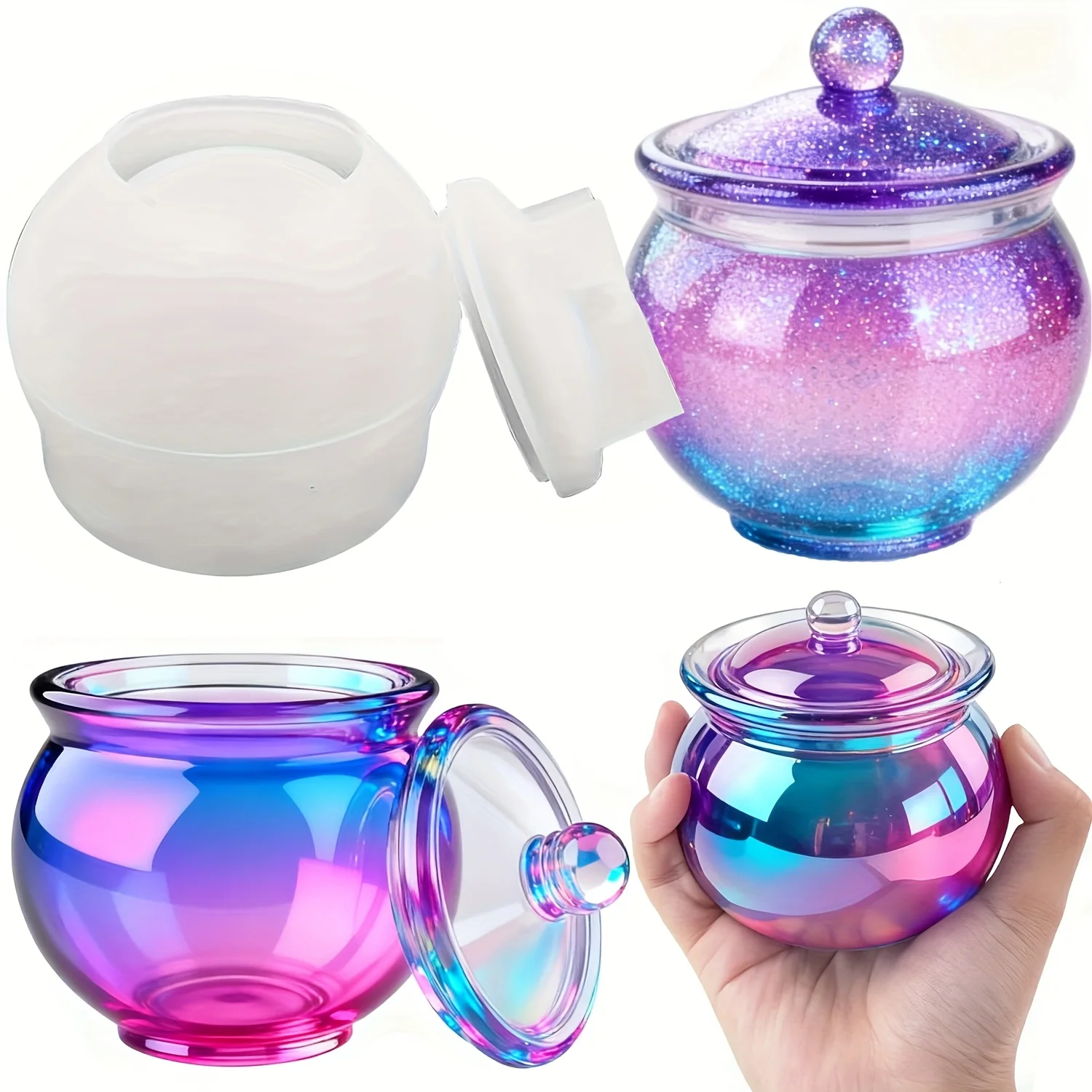 1 set of round resin can molds - đánh giá và giá Resin Art Case