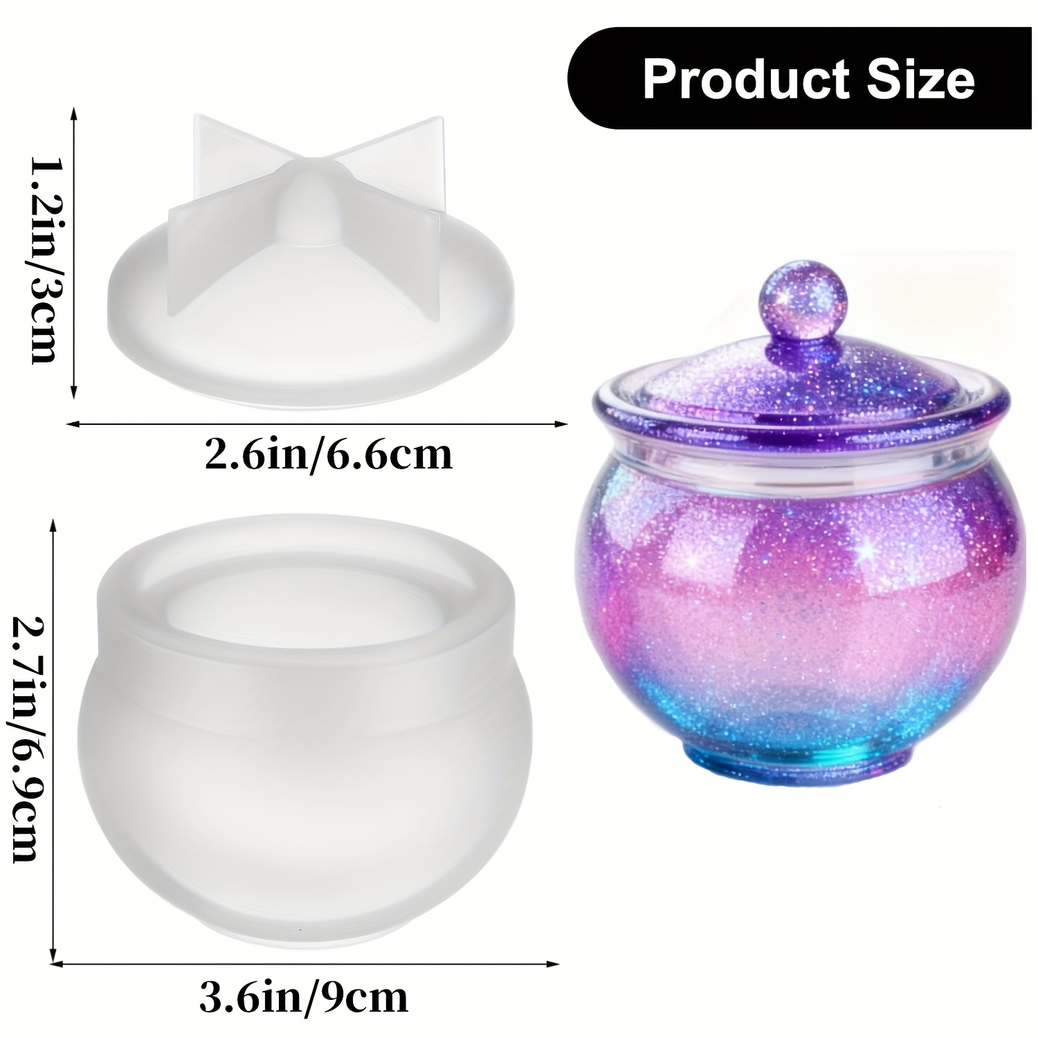1 set of round resin can molds - đánh giá và giá Resin Art Case